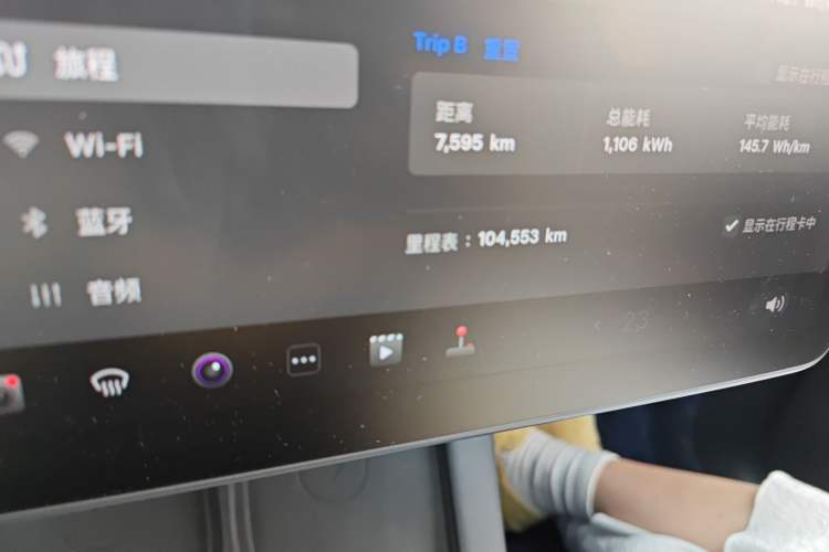 Used Tesla Model Y 2021 Long-Range All-Wheel-Drive Version Odometer Close Up