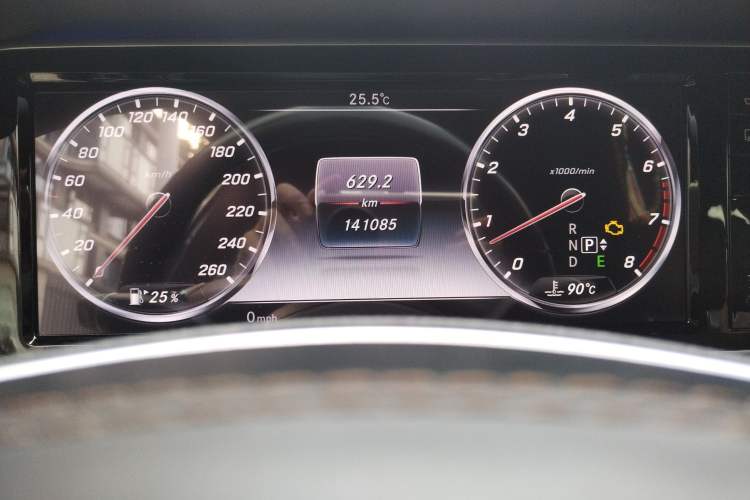 Used Mercedes-Benz S-Class 2014 S 320 L Luxury Model Odometer Close Up