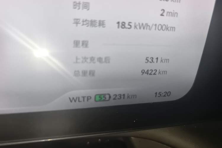 Used XPeng P7 2022 480 Standard Range Smart Drive Edition Odometer Close Up