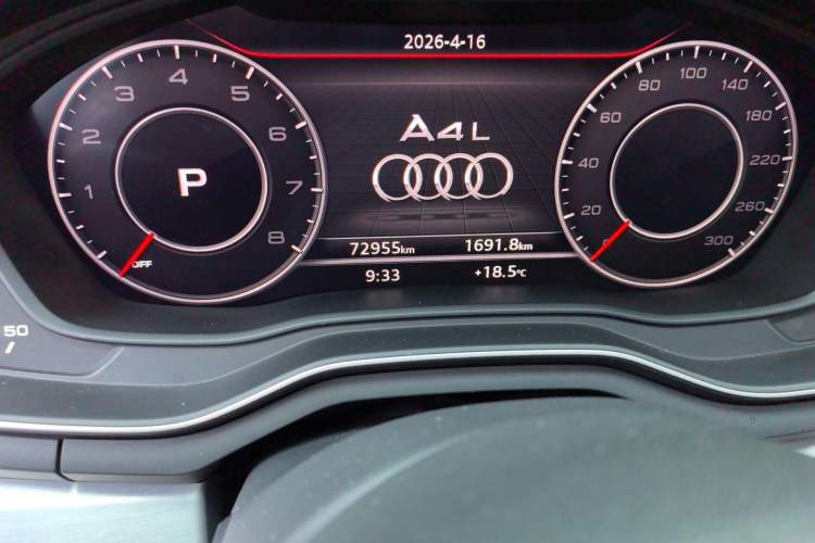 Used Audi A4L 2018 30th Anniversary Edition 40 TFSI Fashion Model Odometer Close Up