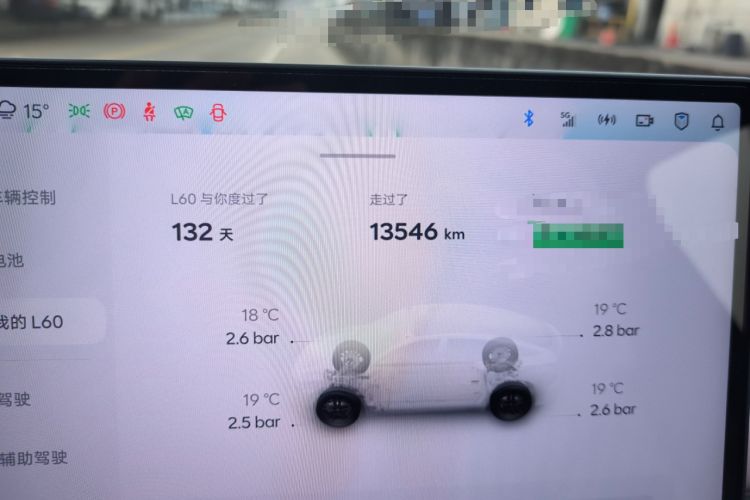Used ONVO L60 2025 Model—60 kWh Rear-Wheel-Drive Version Odometer Close Up