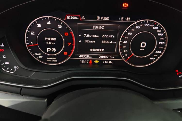 Used Audi A4L 2019 40 TFSI Fashion Edition China VI Emission Standard Odometer Close Up