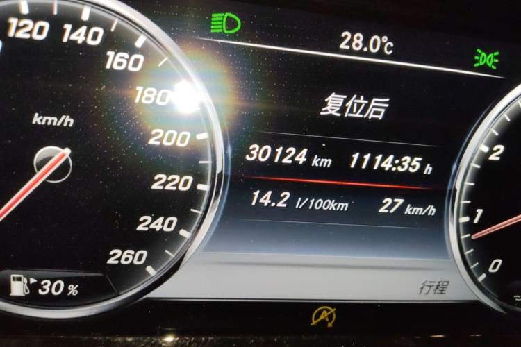 Used Mercedes-Benz S-Class 2016 S 400 L 4MATIC Odometer Close Up