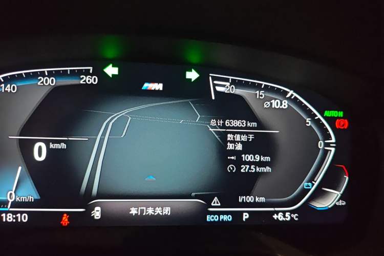 Used BMW 5 Series 2021 530Li Luxury Edition M Sport Package Odometer Close Up