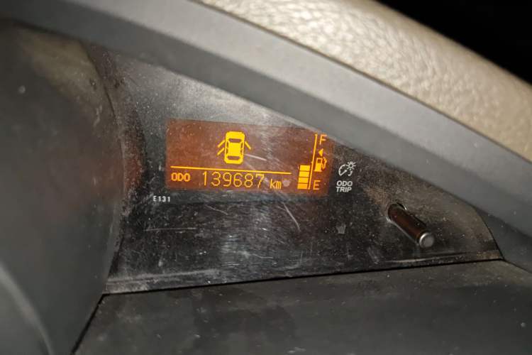 Used Toyota Verso 2011 180E CVT Elite Edition Odometer Close Up