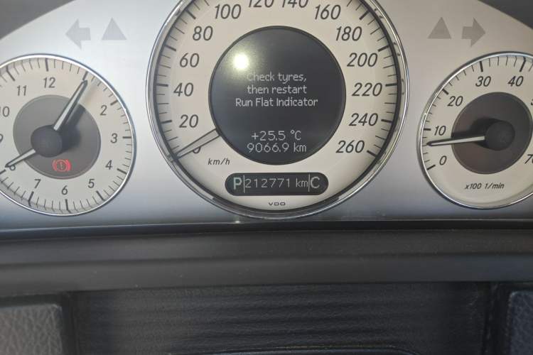 Used Mercedes-Benz CLK-Class 2006 CLK 350 Convertible Sports Car Odometer Close Up