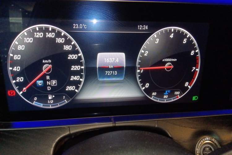 Used Mercedes-Benz E-Class 2019 E 300 L Sporty and Stylish Model Odometer Close Up