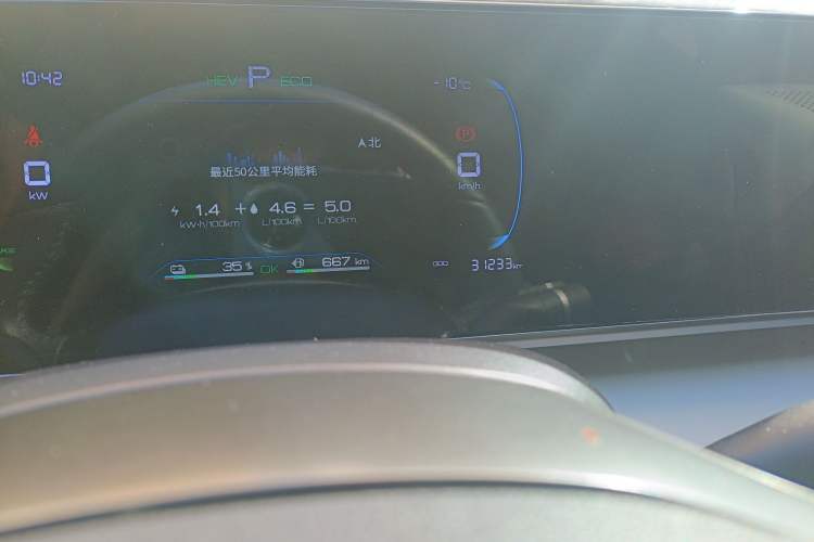 Used BYD Qin L 2024 DM-i 80KM Leading Model Odometer Close Up