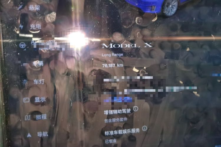 Used Tesla Model X 2019 Long-Range Version Odometer Close Up