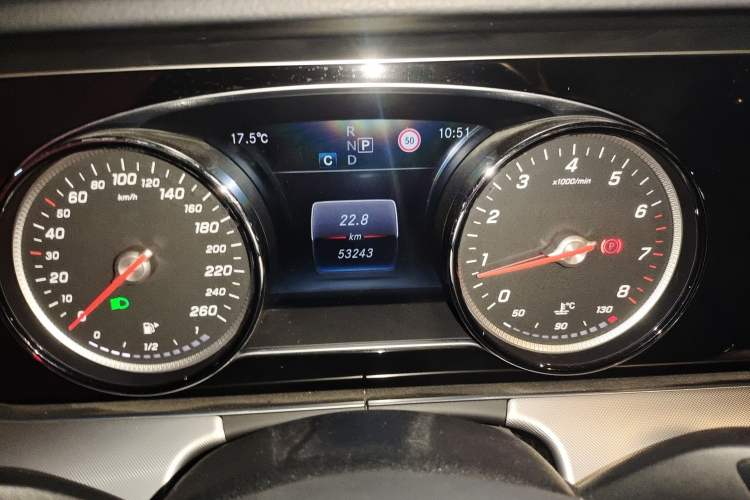 Used Mercedes-Benz E-Class 2017 E 200 4MATIC Coupe Odometer Close Up