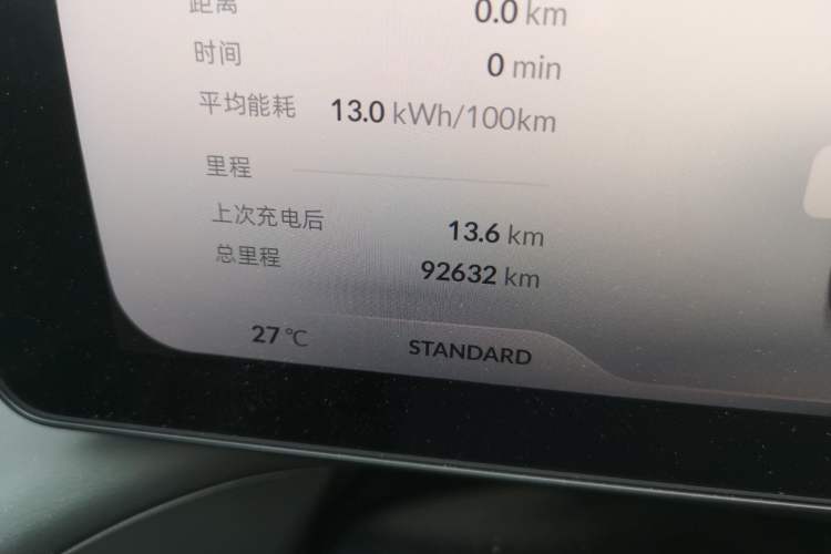 Used XPeng P7 2022 480 Standard Range Smart Drive Edition Odometer Close Up