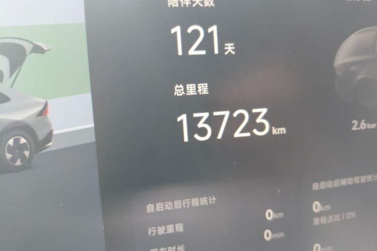 Used XPeng G7 2025 Model—602 Long Range Max Odometer Close Up