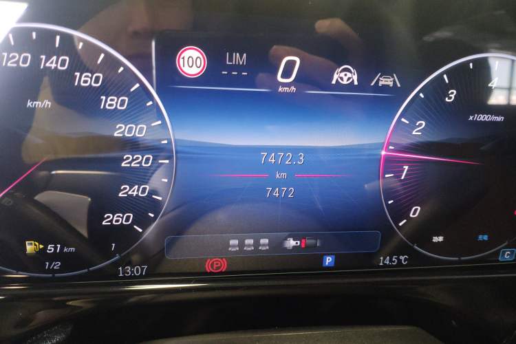 Used Mercedes-Benz E-Class 2024 E 300 L Luxury Model Odometer Close Up