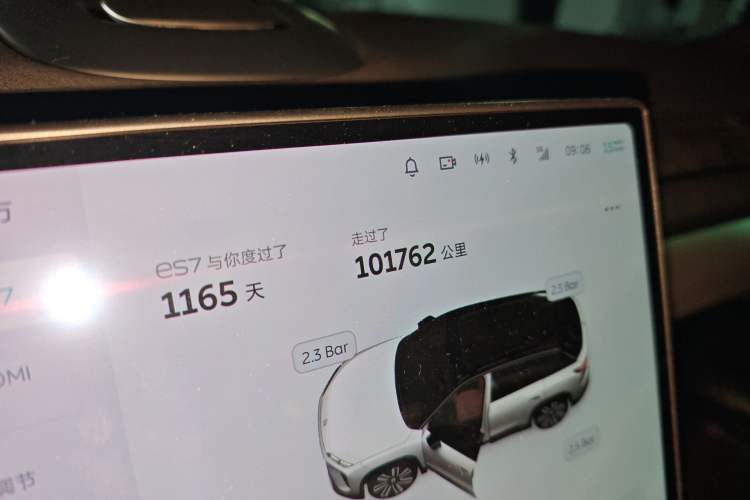 Used Nio ES7 2022 75 kWh Odometer Close Up