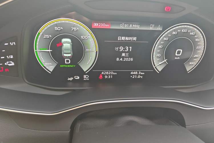 Used Audi A6L New Energy 2020 55 TFSI e quattro Odometer Close Up