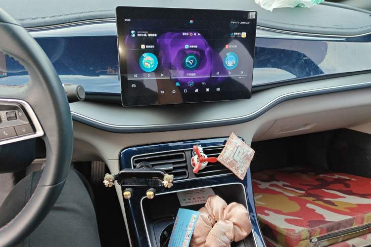 Used BYD Qin PLUS 2021 DM-i 55KM Flagship Model Audio And AC Panel