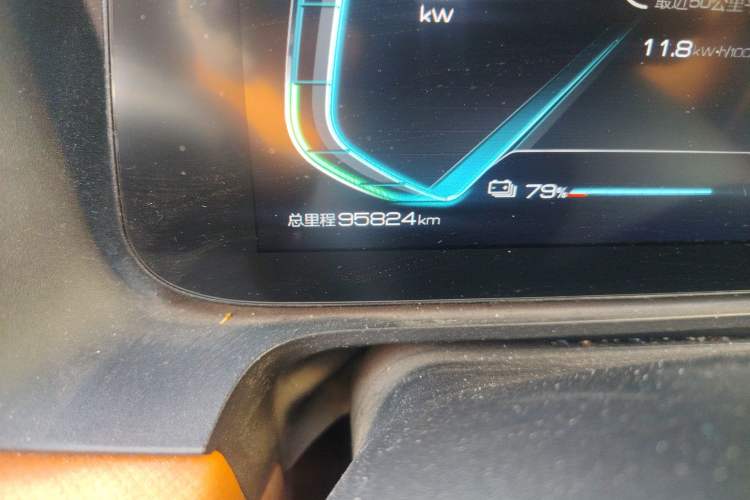 Used BYD e2 2020 Upgraded Version Extended Range Edition Premium Model Odometer Close Up