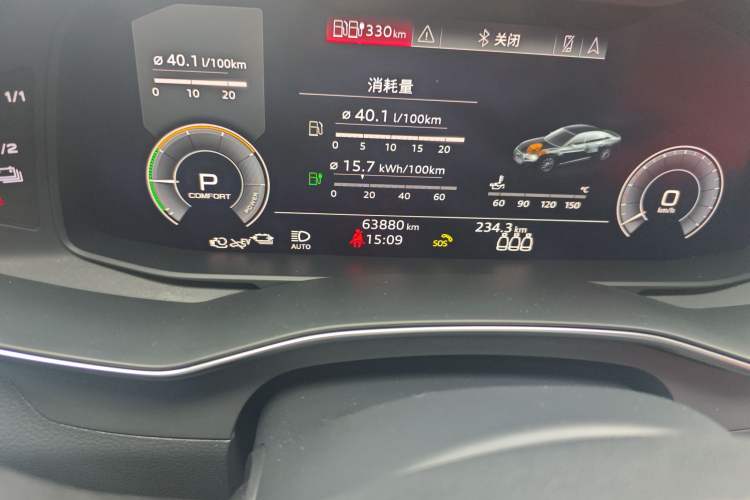 Used Audi A6L New Energy 2020 55 TFSI e quattro Odometer Close Up