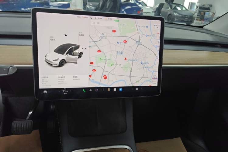 Used Tesla Model Y 2021 Long-Range All-Wheel-Drive Version Audio And AC Panel