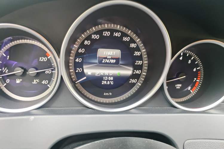 Used Mercedes-Benz C-Class 2013 C 180 CGI Classic Odometer Close Up