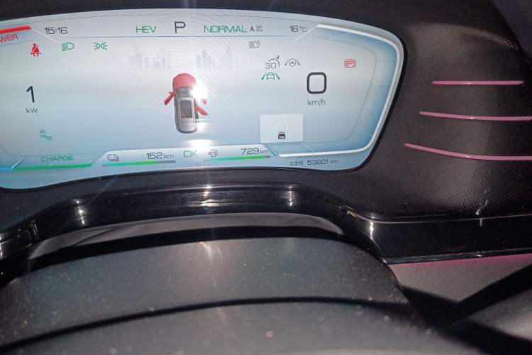 Used BYD Tang New Energy 2022 DM-p 215KM Four-Wheel Drive Flagship Model Odometer Close Up