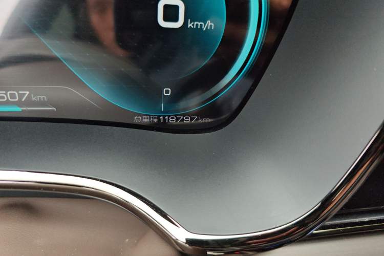 Used BYD Han 2020 EV Long-Range Luxury Model Odometer Close Up