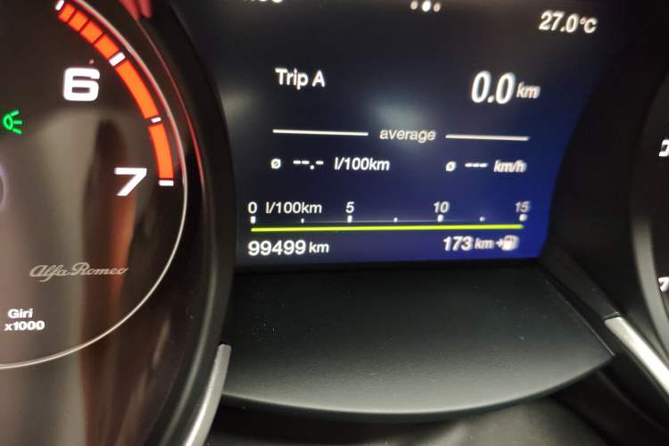 Used Alfa Romeo Stelvio 2017 2.0T 200HP Luxury Edition Odometer Close Up