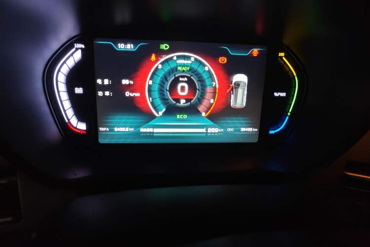 Used Dayun Yuehu 2021 32.85 kWh Two-Wheel-Drive Sprite Version Odometer Close Up