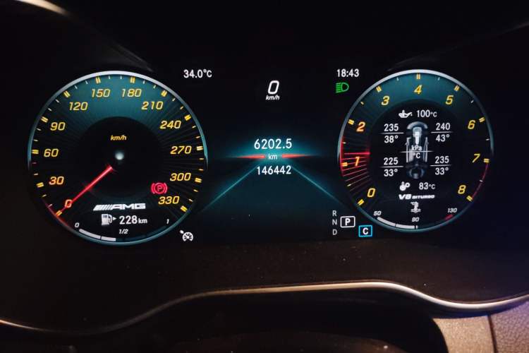 Used Mercedes-Benz C-Class AMG 2019 AMG C 63 Coupe Odometer Close Up