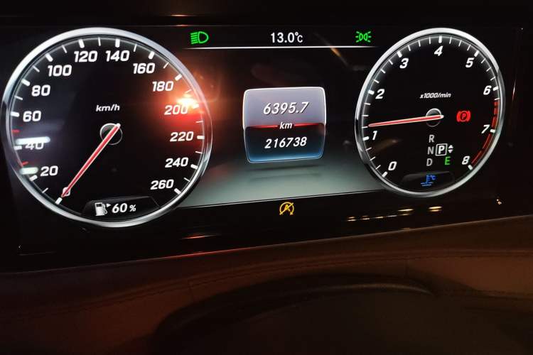 Used Mercedes-Benz S-Class 2016 S 320 L Business Model Odometer Close Up