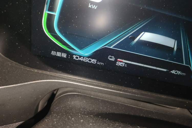 Used BYD Qin Pro New Energy 2019 EV Super Edition High-Power Smart Connect & Premium Model Odometer Close Up