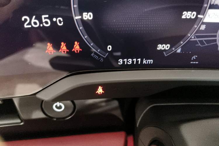 Used Porsche Taycan 2022-Year Updated Taycan Odometer Close Up