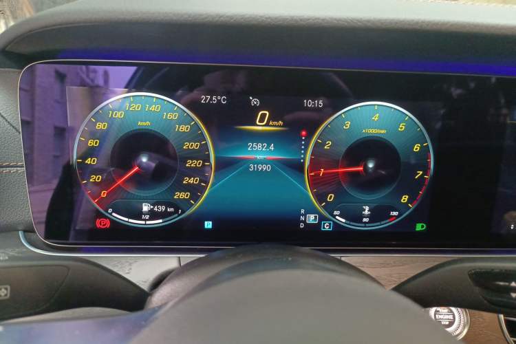 Used Mercedes-Benz E-Class 2021 E 300 L Sporty and Stylish Model Odometer Close Up