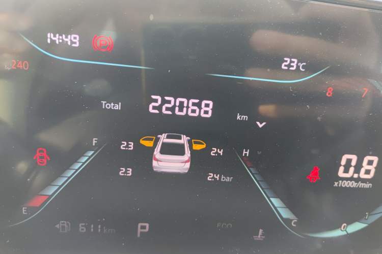 Used CHANGAN Eado 2023 Changan Edition PLUS Blue Whale NE 1.4T GDI DCT Prestige Version Odometer Close Up