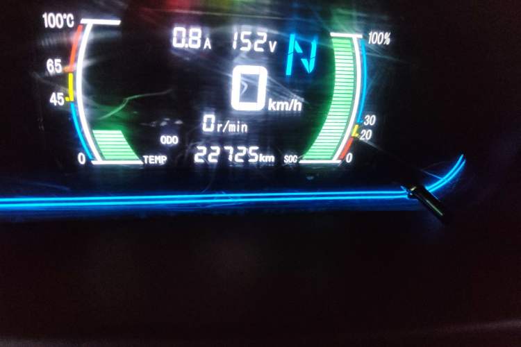 Used JMEV E200L 2017 E200P Standard Edition Odometer Close Up