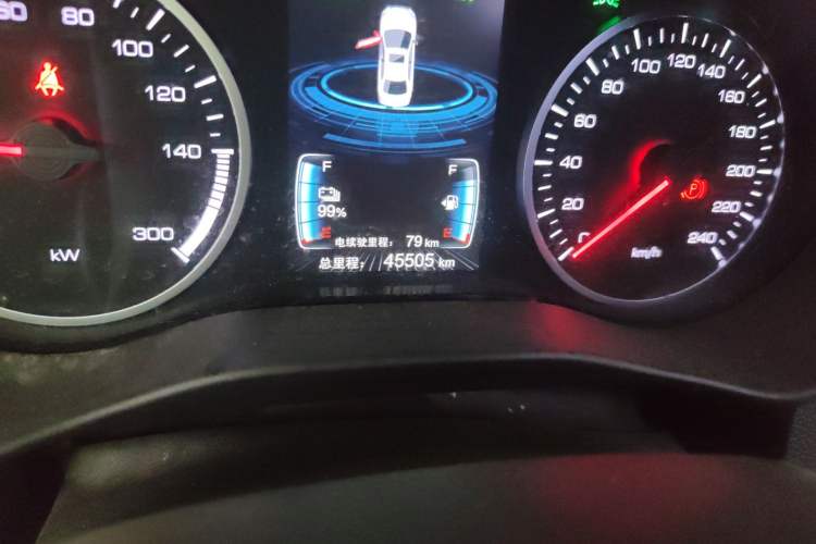 Used BYD Qin New Energy 2017 1.5T Luxury Model Odometer Close Up