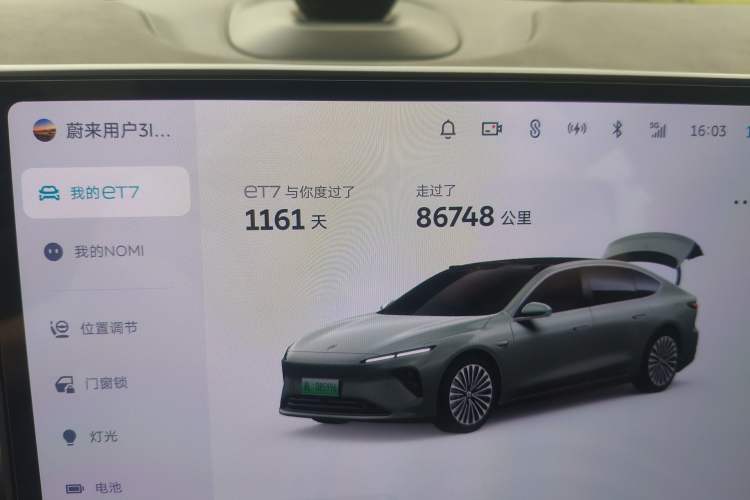 Used Nio ET7 2022 75 kWh Odometer Close Up