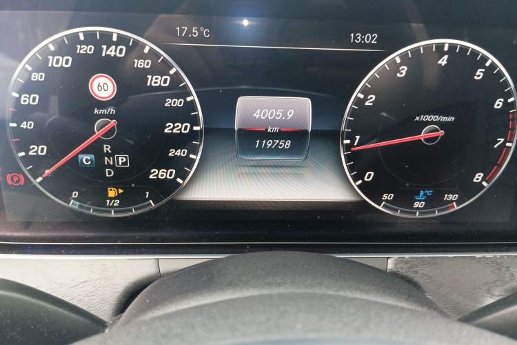 Used Mercedes-Benz E-Class 2016 E 300 L Sporty and Stylish Model Odometer Close Up