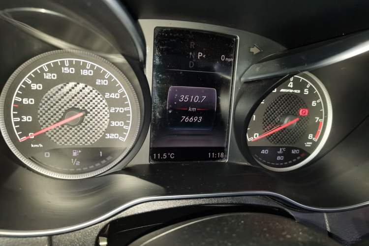 Used Mercedes-Benz C-Class AMG 2015 AMG C 63 Odometer Close Up