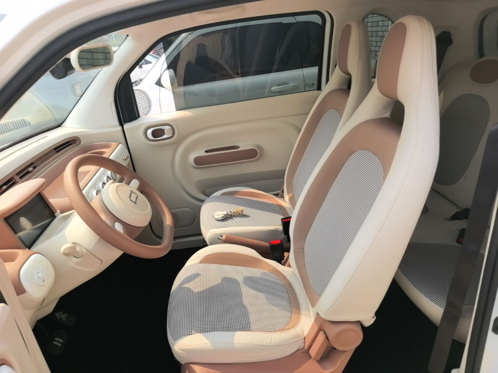 Inside the car (front)