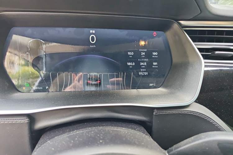 Used Tesla Model S 2016 S 90D Odometer Close Up