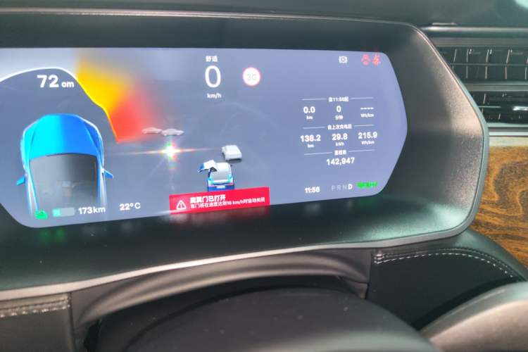 Used Tesla Model X 2019 Long-Range Version Odometer Close Up