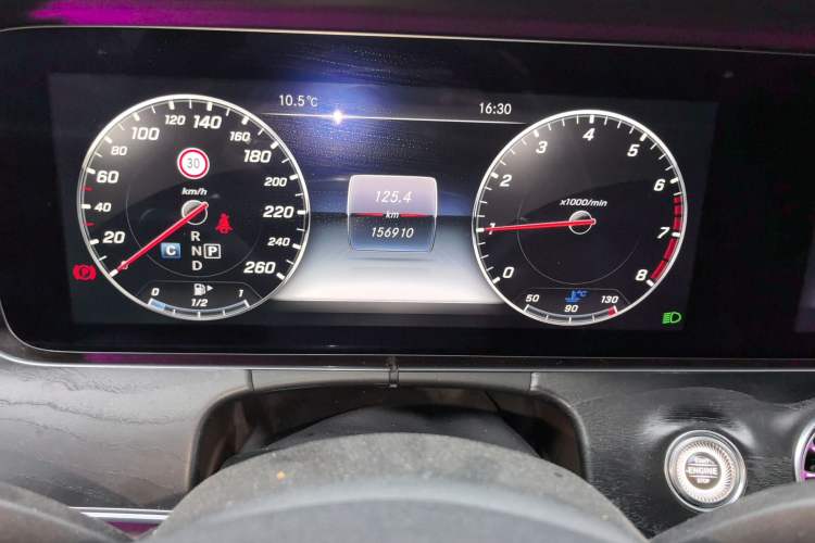 Used Mercedes-Benz E-Class 2016 E 300 L Sporty and Stylish Model Odometer Close Up