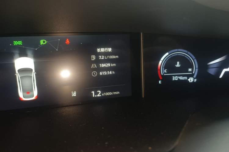 Used CHANGAN UNI-V 2023 1.5T Prestige Model Odometer Close Up