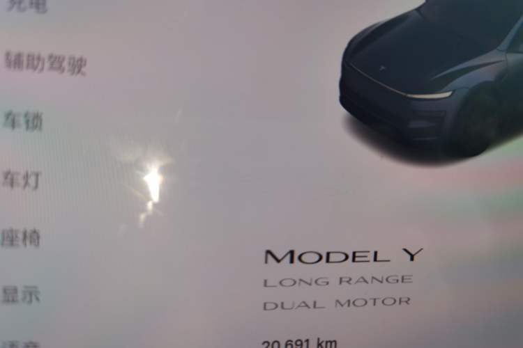 Used Tesla Model Y 2025 Long-Range All-Wheel-Drive Version Odometer Close Up