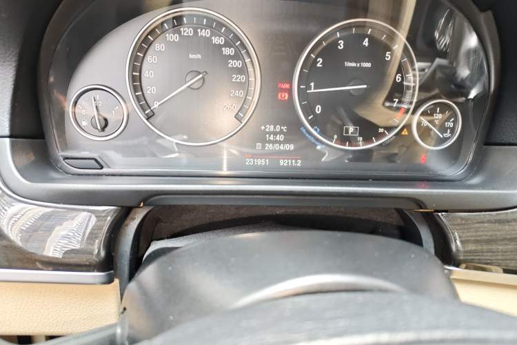 Used BMW 5 Series 2013 535Li Luxury Model Odometer Close Up