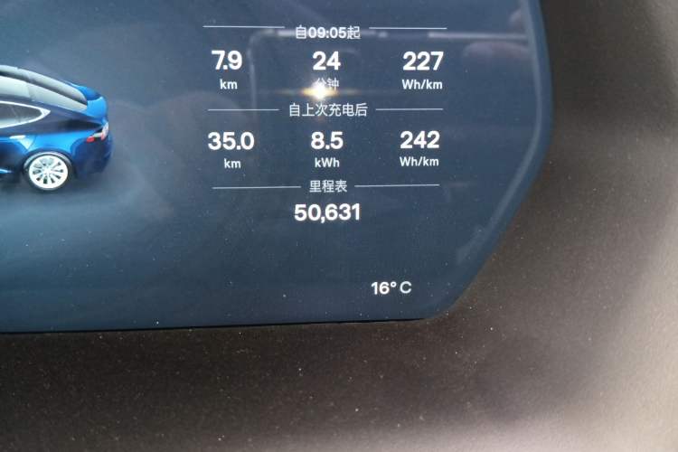 Used Tesla Model S 2016 S 60 Odometer Close Up