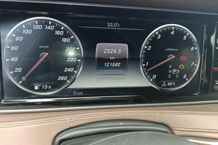 Used Mercedes-Benz S-Class 2014 S 320 L Business Model Odometer Close Up