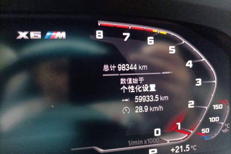 Used BMW X6 M 2020 X6 M Odometer Close Up