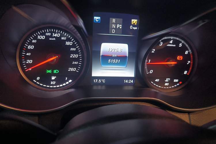 Used Mercedes-Benz C-Class 2015 C 200 Sport Edition Odometer Close Up